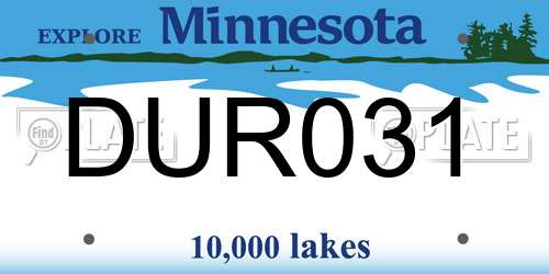 DUR031 Minnesota License Plate