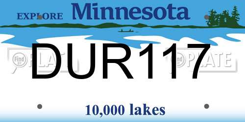 DUR117 Minnesota License Plate