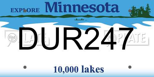 DUR247 Minnesota License Plate