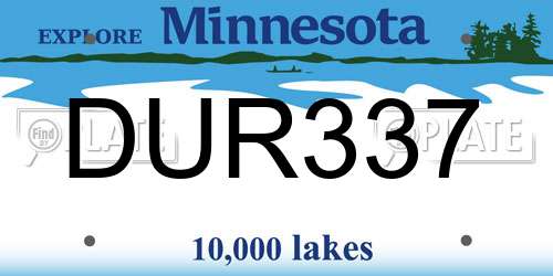 DUR337 Minnesota License Plate