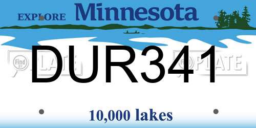 DUR341 Minnesota License Plate
