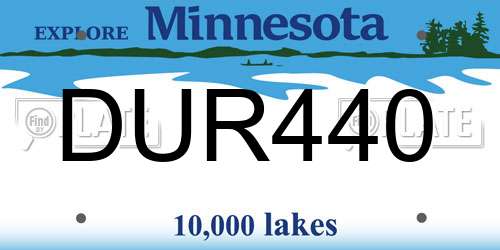 DUR440 Minnesota License Plate