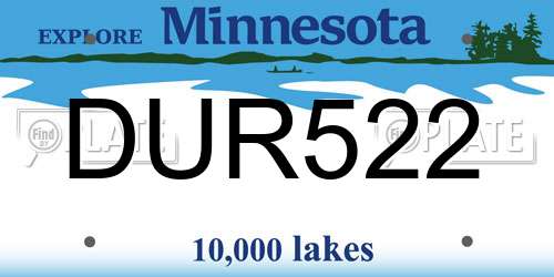 DUR522 Minnesota License Plate