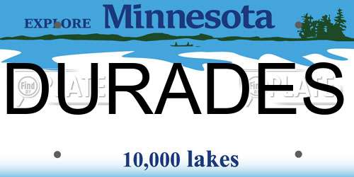 DURADES Minnesota License Plate