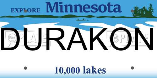 DURAKON Minnesota License Plate