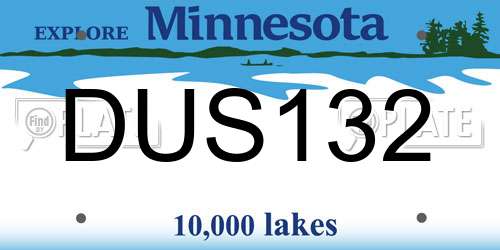 DUS132 Minnesota License Plate