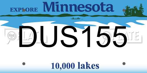 DUS155 Minnesota License Plate