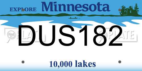DUS182 Minnesota License Plate