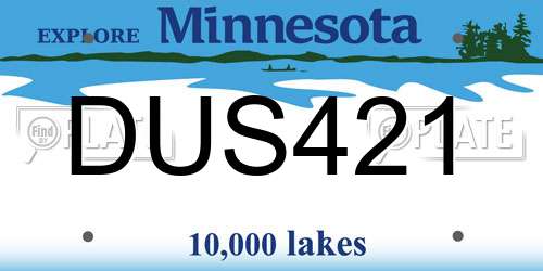 DUS421 Minnesota License Plate