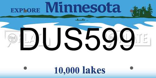 DUS599 Minnesota License Plate