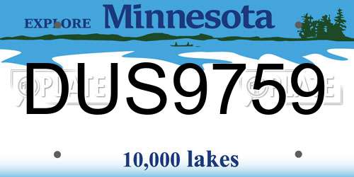 DUS9759 Minnesota License Plate