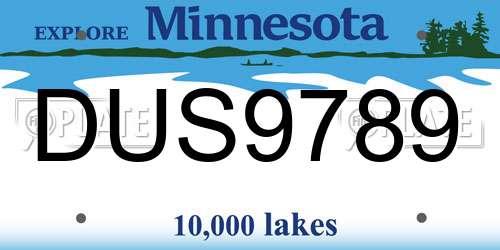 DUS9789 Minnesota License Plate
