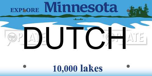 DUTCH Minnesota License Plate