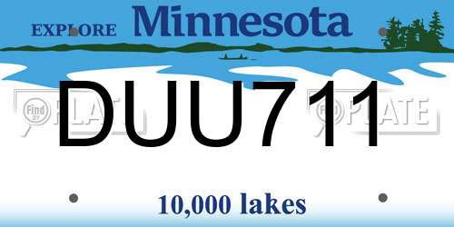 DUU711 Minnesota License Plate