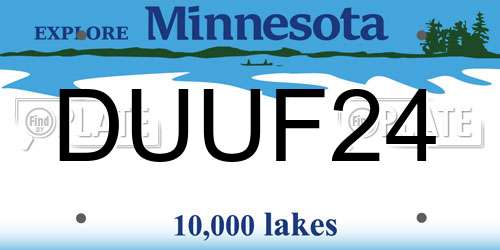 DUUF24 Minnesota License Plate