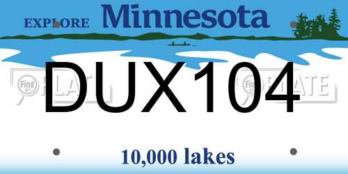 DUX104 Minnesota License Plate