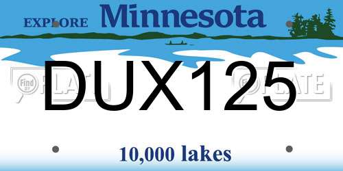 DUX125 Minnesota License Plate