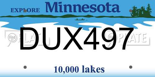 DUX497 Minnesota License Plate