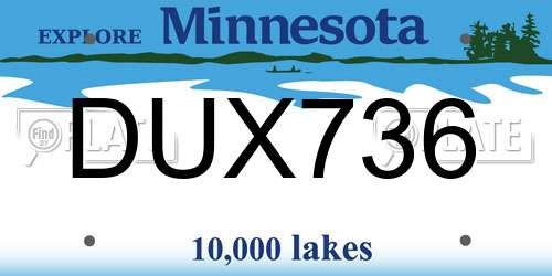 DUX736 Minnesota License Plate