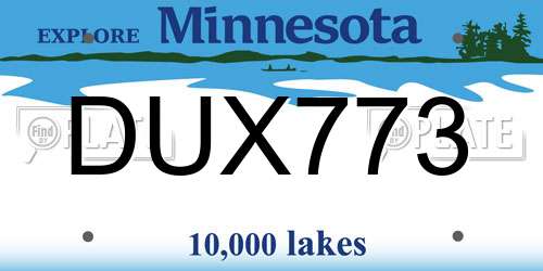 DUX773 Minnesota License Plate