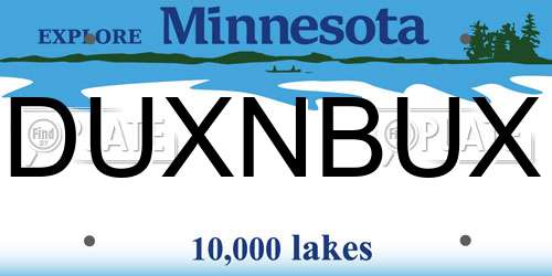 DUXNBUX Minnesota License Plate
