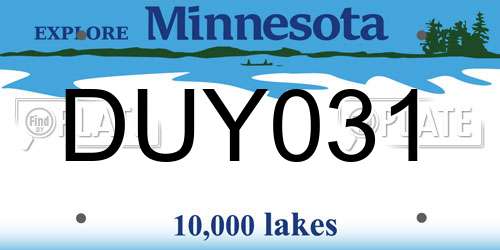 DUY031 Minnesota License Plate