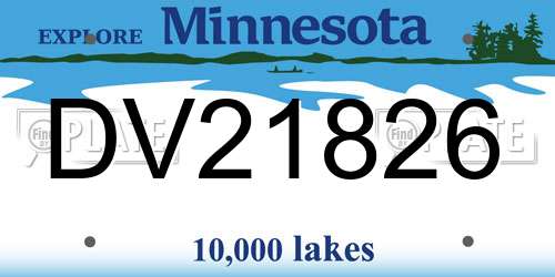 DV21826 Minnesota License Plate