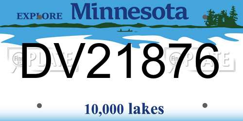 DV21876 Minnesota License Plate