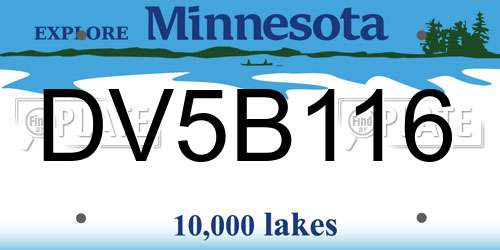 DV5B116 Minnesota License Plate