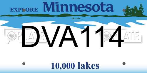 DVA114 Minnesota License Plate