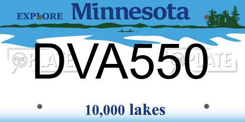 DVA550 Minnesota License Plate