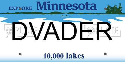 DVADER Minnesota License Plate