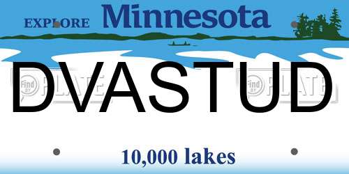 DVASTUD Minnesota License Plate
