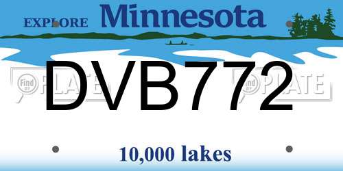 DVB772 Minnesota License Plate