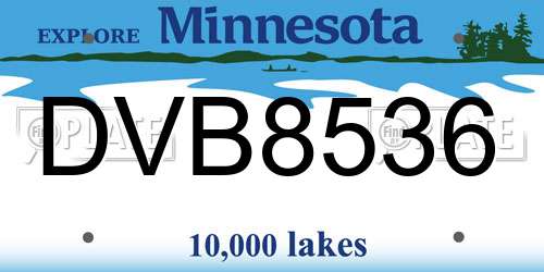 DVB8536 Minnesota License Plate