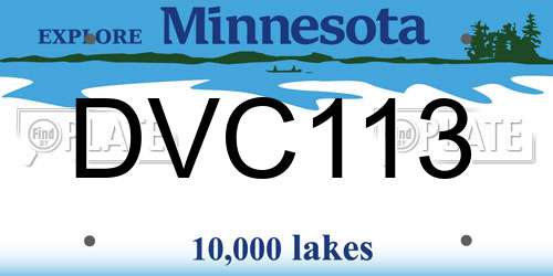 DVC113 Minnesota License Plate