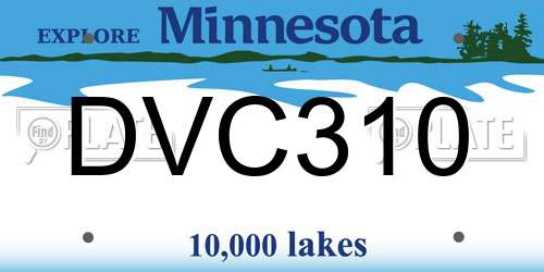 DVC310 Minnesota License Plate