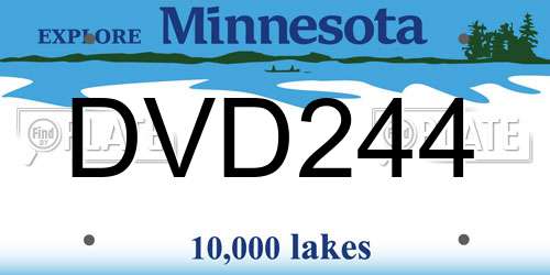 DVD244 Minnesota License Plate