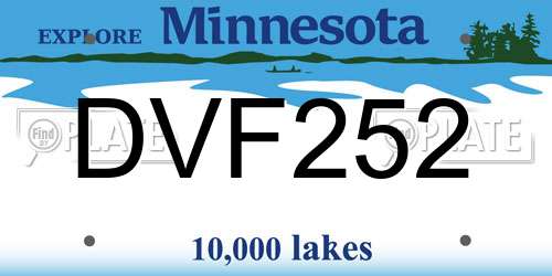 DVF252 Minnesota License Plate