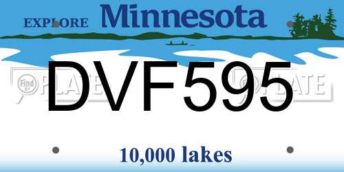 DVF595 Minnesota License Plate
