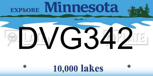 DVG342 Minnesota License Plate