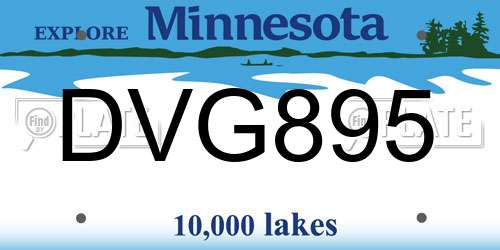 DVG895 Minnesota License Plate