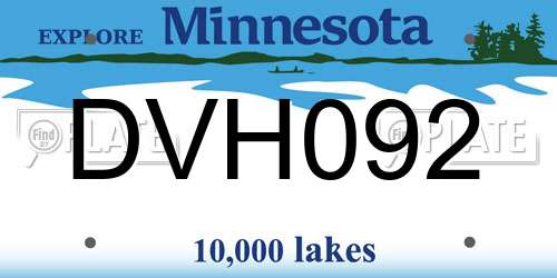 DVH092 Minnesota License Plate