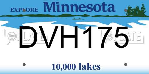 DVH175 Minnesota License Plate