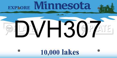 DVH307 Minnesota License Plate