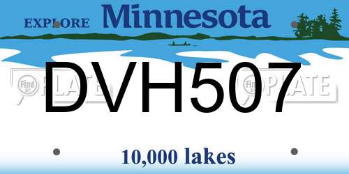 DVH507 Minnesota License Plate