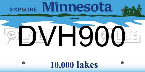 DVH900 Minnesota License Plate