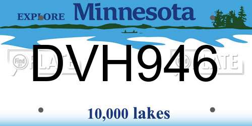 DVH946 Minnesota License Plate