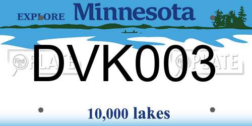 DVK003 Minnesota License Plate