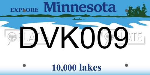 DVK009 Minnesota License Plate
